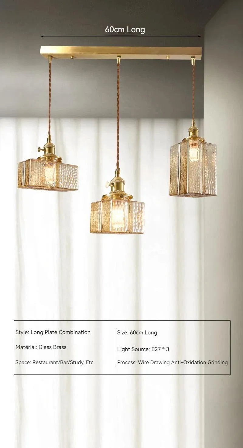 Nordic Vintage Glass Pendant Ceiling Lamp Lighting │ Modern Dining Table Chandeliers Hanging Light - Besontique Home