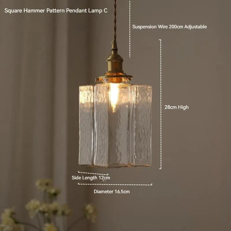 Nordic Vintage Glass Pendant Ceiling Lamp Lighting │ Modern Dining Table Chandeliers Hanging Light - Besontique Home