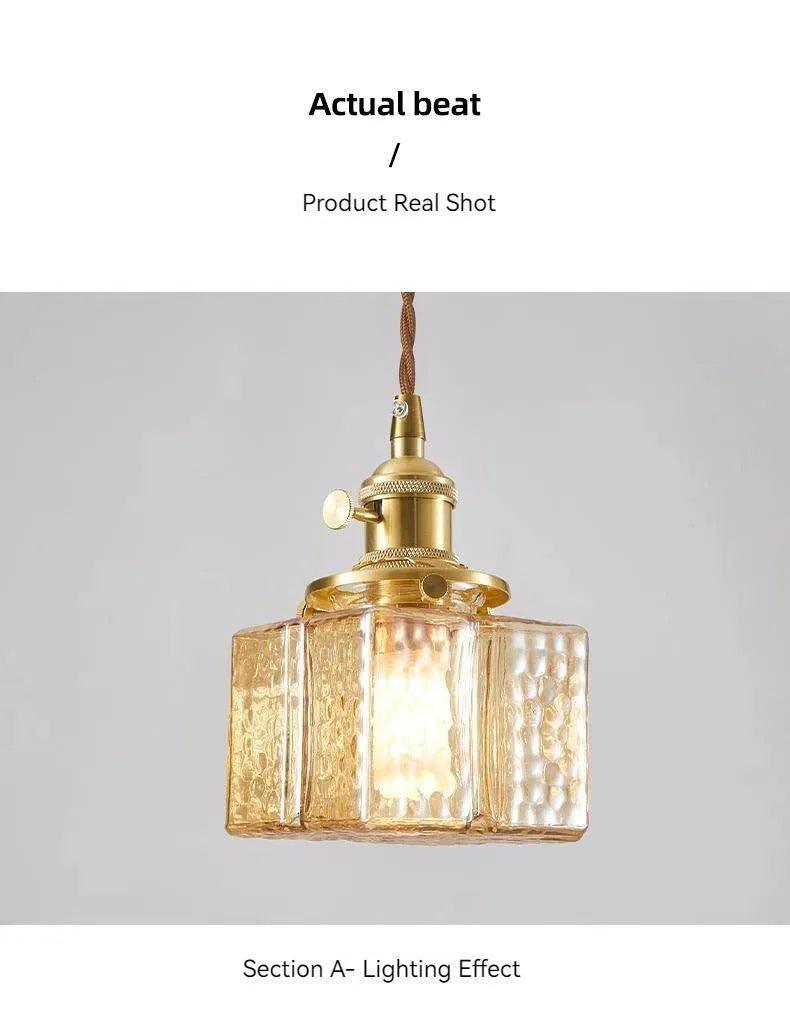 Nordic Vintage Glass Pendant Ceiling Lamp Lighting │ Modern Dining Table Chandeliers Hanging Light - Besontique Home