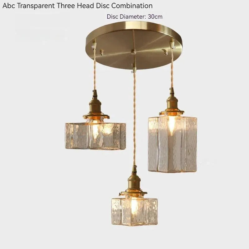 Nordic Vintage Glass Pendant Ceiling Lamp Lighting │ Modern Dining Table Chandeliers Hanging Light - Besontique Home