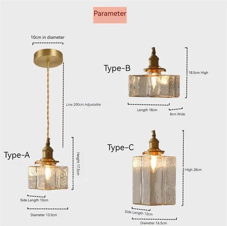 Nordic Vintage Glass Pendant Ceiling Lamp Lighting │ Modern Dining Table Chandeliers Hanging Light - Besontique Home