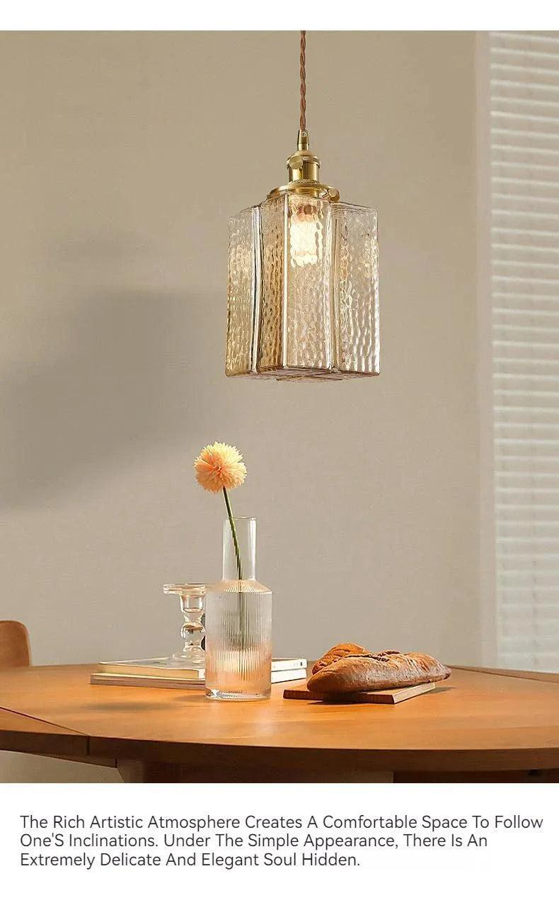 Nordic Vintage Glass Pendant Ceiling Lamp Lighting │ Modern Dining Table Chandeliers Hanging Light - Besontique Home