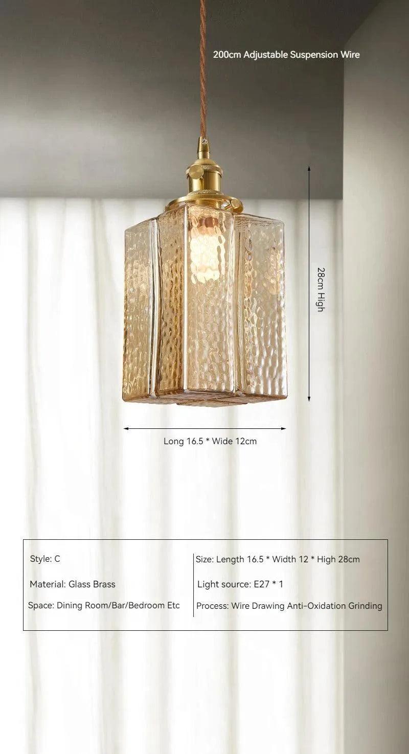 Nordic Vintage Glass Pendant Ceiling Lamp Lighting │ Modern Dining Table Chandeliers Hanging Light - Besontique Home