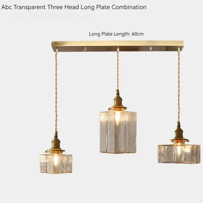 Nordic Vintage Glass Pendant Ceiling Lamp Lighting │ Modern Dining Table Chandeliers Hanging Light - Besontique Home