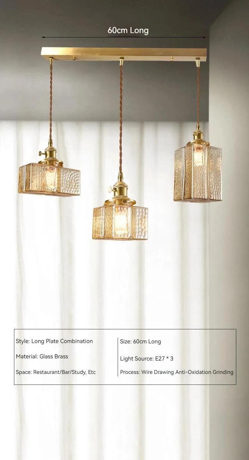Nordic Vintage Glass Pendant Ceiling Lamp Lighting │ Modern Dining Table Chandeliers Hanging Light - Besontique Home