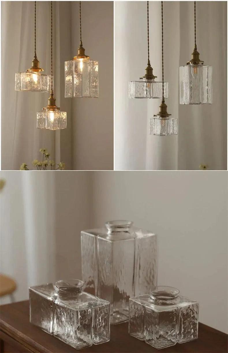 Nordic Vintage Glass Pendant Ceiling Lamp Lighting │ Modern Dining Table Chandeliers Hanging Light - Besontique Home