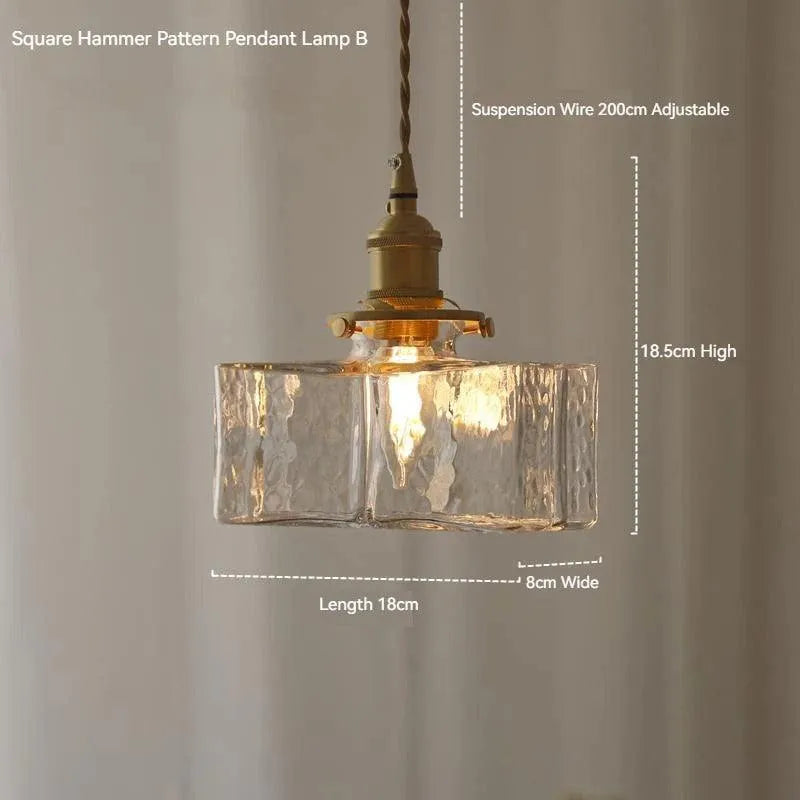 Nordic Vintage Glass Pendant Ceiling Lamp Lighting │ Modern Dining Table Chandeliers Hanging Light - Besontique Home