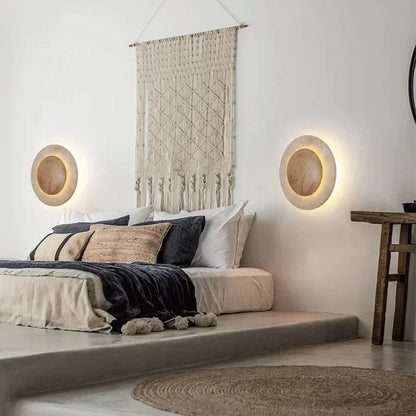 Nordic Wood Cave Stone Wall Light │ Modern Retro Style Wall Mounted Creative Lamp - Besontique Home