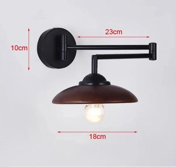 Nordic Wood Grain Wall Lighting Lamp │ Modern Retro Retractable Foldable Bedside Wall Mounted Light - Besontique Home