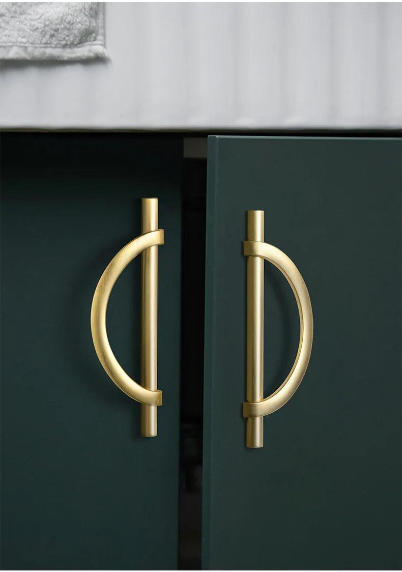 Modern Semi-Circle Shaped Furniture Door Knob │ Luxury Alloy Kitchen Cabinet Handles