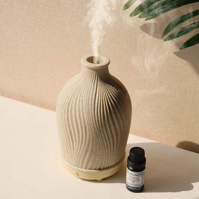Polyresin Vase shape Essential Oil Humidifier │ Modern Boho Ultrasonic Aroma Diffuser - Besontique