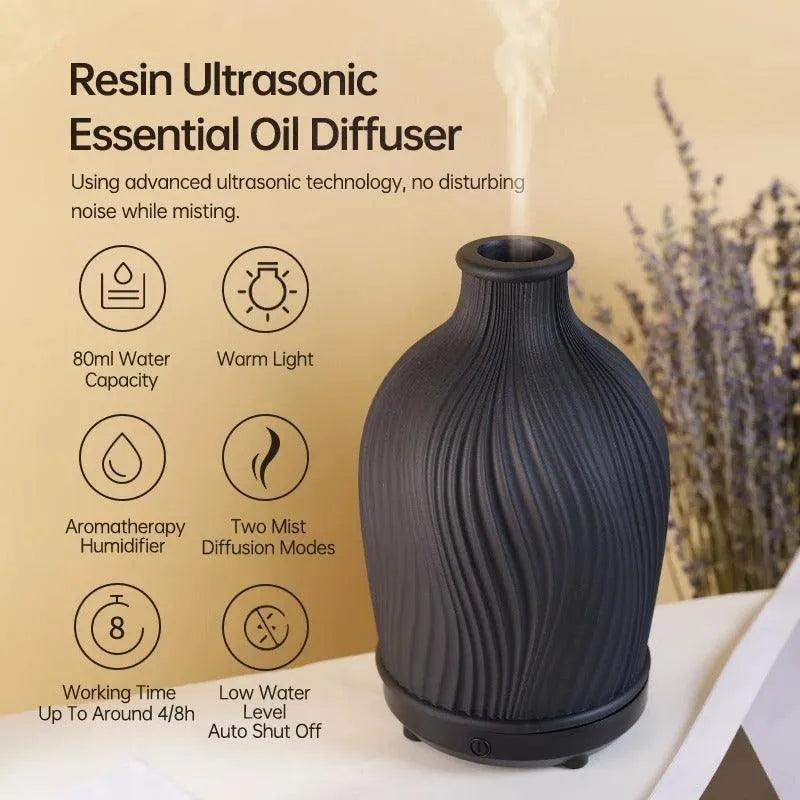Polyresin Vase shape Essential Oil Humidifier │ Modern Boho Ultrasonic USB charging Aroma Diffuser - Besontique Home