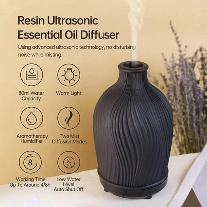Polyresin Vase shape Essential Oil Humidifier │ Modern Boho Ultrasonic USB charging Aroma Diffuser - Besontique Home