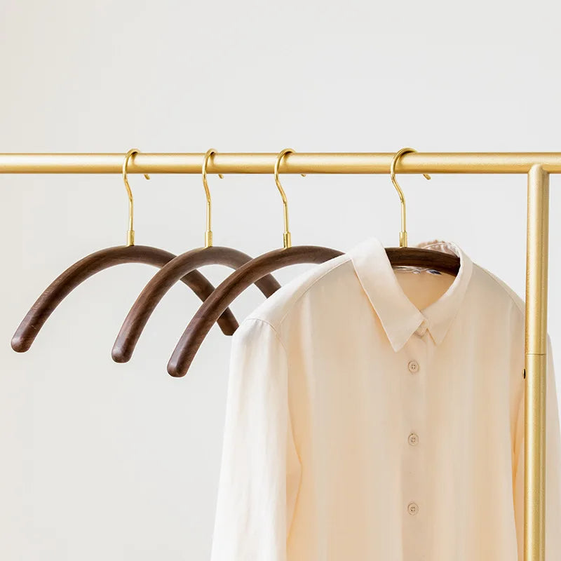 Premium Half-Round Design Wood Clothes Hanger │ Modern Retro Wooden Wardrobe Clothing Organizer - Besontique Home