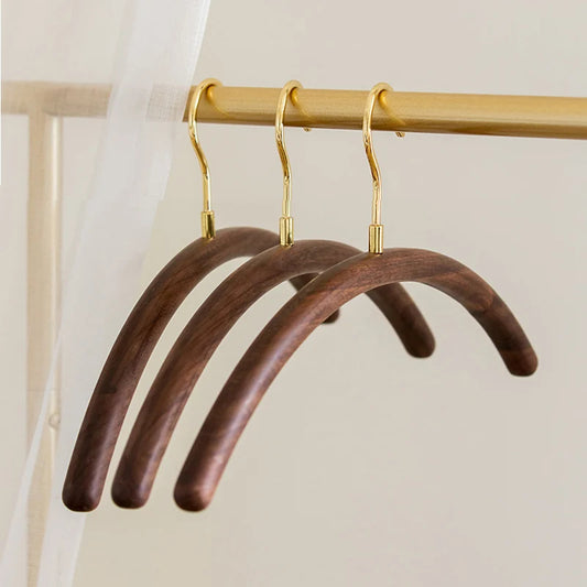 Premium Half-Round Design Wood Clothes Hanger │ Modern Retro Wooden Wardrobe Clothing Organizer - Besontique Home