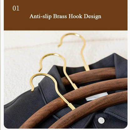 Premium Half-Round Design Wood Clothes Hanger │ Modern Retro Wooden Wardrobe Clothing Organizer - Besontique Home