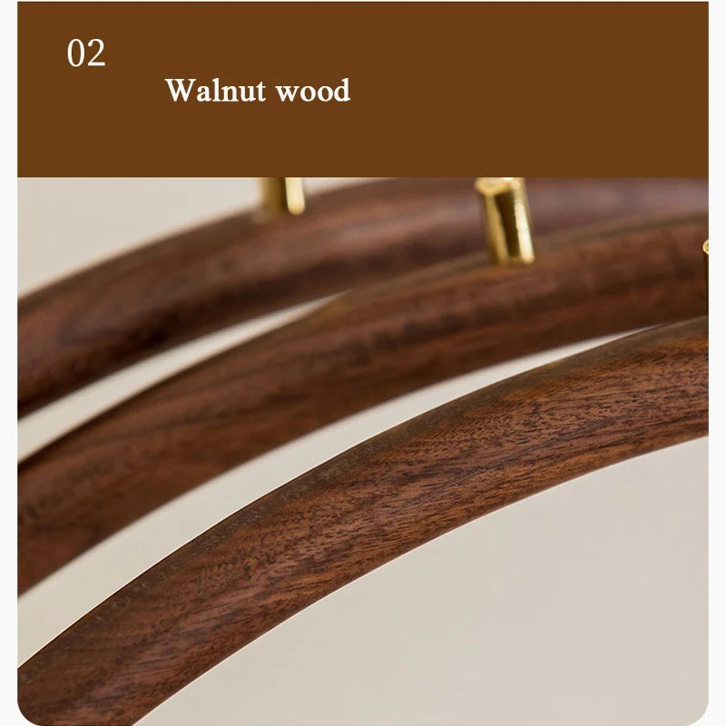 Premium Half-Round Design Wood Clothes Hanger │ Modern Retro Wooden Wardrobe Clothing Organizer - Besontique Home