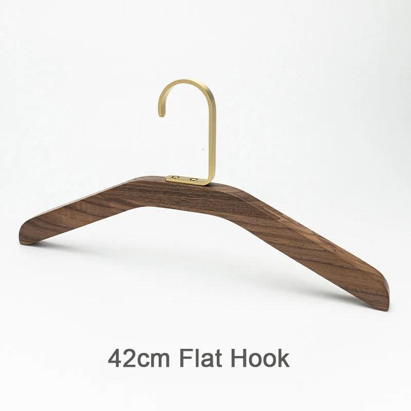 Premium Wood Gold Metal Hook Coat Clothes Hanger │ Modern Retro Wooden Wardrobe Clothing Organizer - Besontique Home