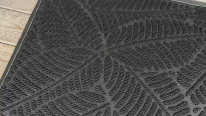 Modern Leaf Shape Pattern PVC Door Mat │ Solid Color Anti-slip Entrance Floor Rug Mat