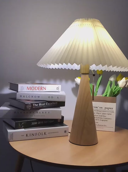 Lampe de table nordique en bois avec boule de verre │ Lumière d'ambiance de chevet minimale │ Lampe de bureau LED moderne et chaude