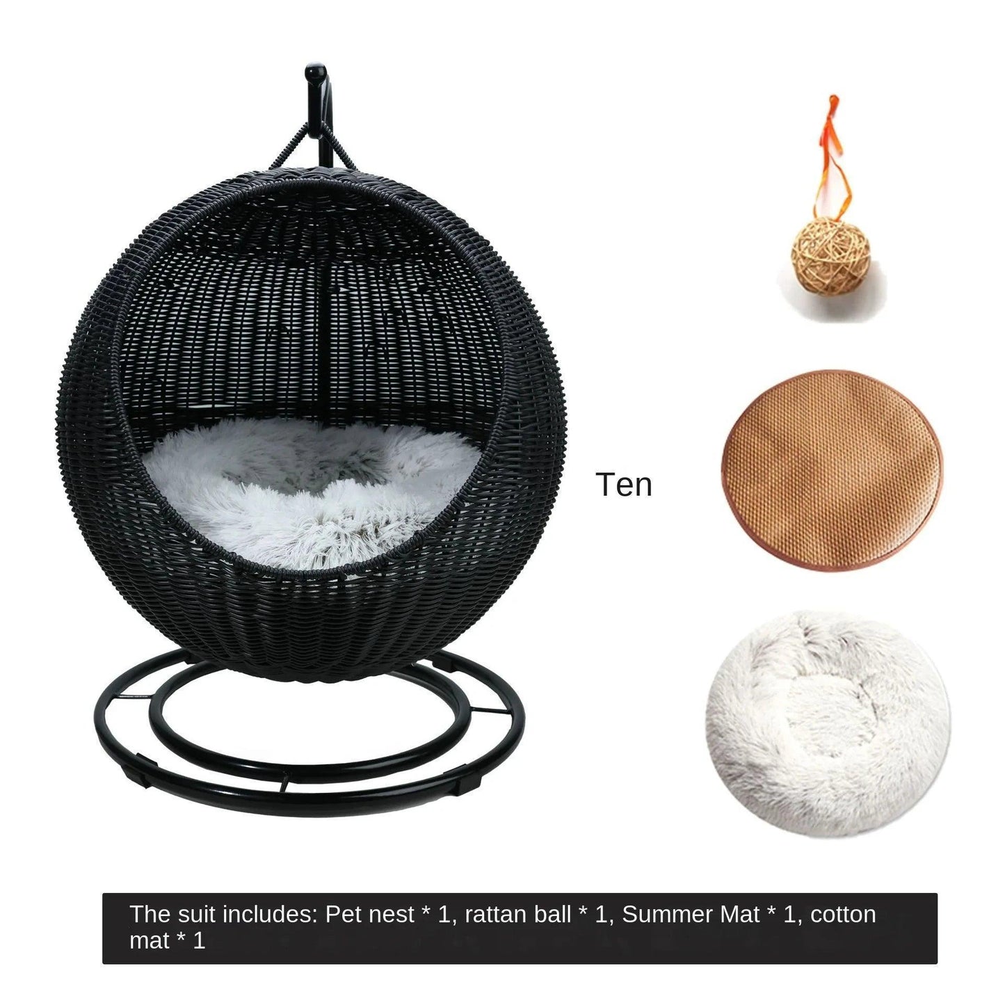 Rattan Cat Nest Hanging Basket | Pet-Friendly Pet Hammock Cat Dog Furniture - Besontique Home