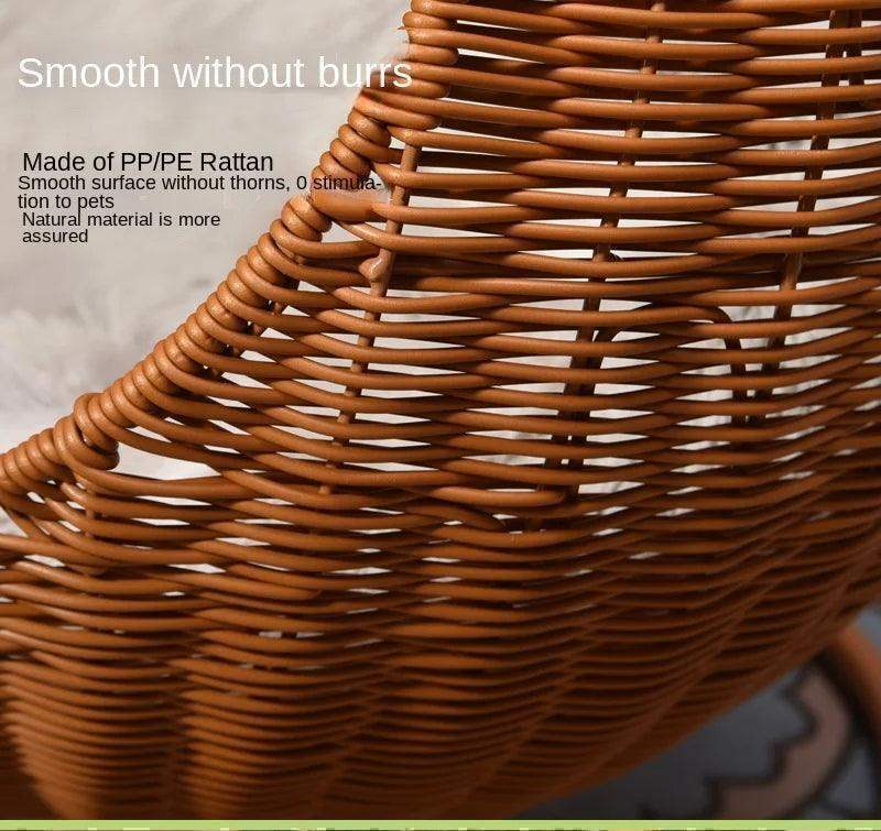 Rattan Cat Nest Hanging Basket | Pet-Friendly Pet Hammock Cat Dog Furniture - Besontique Home