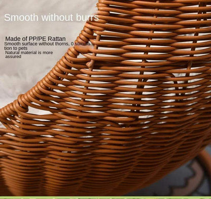 Rattan Cat Nest Hanging Basket | Pet-Friendly Pet Hammock Cat Dog Furniture - Besontique Home