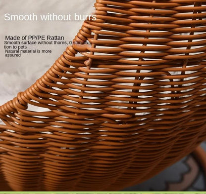 Rattan Cat Nest Hanging Basket | Pet-Friendly Pet Hammock Cat Dog Furniture - Besontique Home