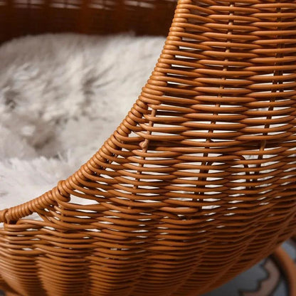 Rattan Cat Nest Hanging Basket | Pet-Friendly Pet Hammock Cat Dog Furniture - Besontique Home