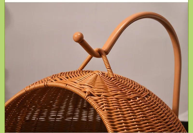 Rattan Cat Nest Hanging Basket | Pet-Friendly Pet Hammock Cat Dog Furniture - Besontique Home