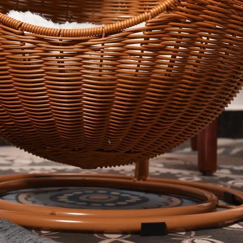 Rattan Cat Nest Hanging Basket | Pet-Friendly Pet Hammock Cat Dog Furniture - Besontique Home