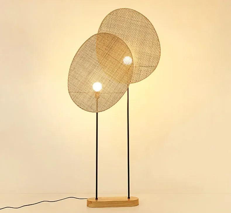 Rattan Weaving Japandi Floor Lamp │ Modern Vintage Home Mood Tall Stand Light - Besontique Home