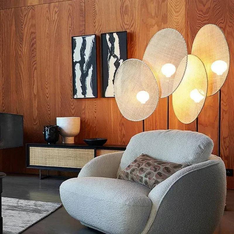Rattan Weaving Japandi Floor Lamp │ Modern Vintage Home Mood Tall Stand Light - Besontique Home