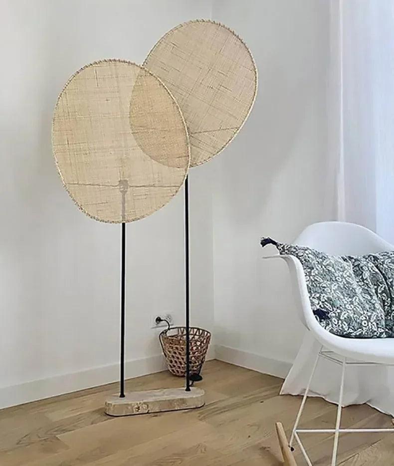 Rattan Weaving Japandi Floor Lamp │ Modern Vintage Home Mood Tall Stand Light - Besontique Home