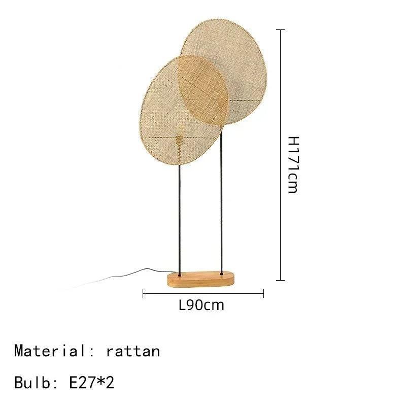Rattan Weaving Japandi Floor Lamp │ Modern Vintage Home Mood Tall Stand Light - Besontique Home