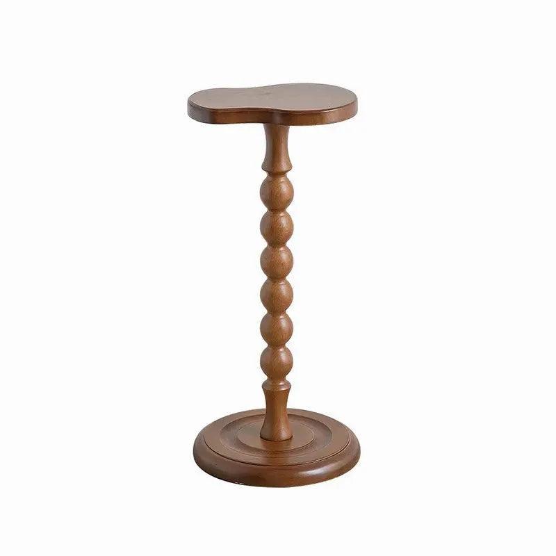 Retro Solid Wood Small Side Table │ Round Medieval Solid Wood Small Coffee Table Furniture - Besontique Home