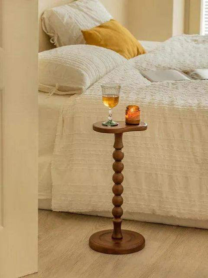 Retro Solid Wood Small Side Table │ Round Medieval Solid Wood Small Coffee Table Furniture - Besontique Home