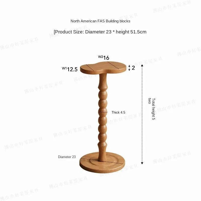 Retro Solid Wood Small Side Table │ Round Medieval Solid Wood Small Coffee Table Furniture - Besontique Home