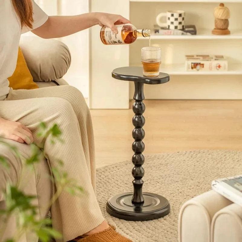 Retro Solid Wood Small Side Table │ Round Medieval Solid Wood Small Coffee Table Furniture - Besontique Home