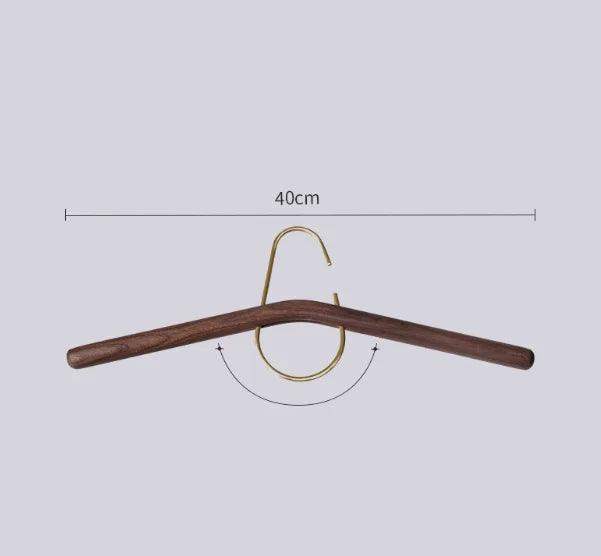 Retro Style Beech Wood Brass Clothes Hanger │ Design Seamless Clothes Coat Trousers Wardrobe Organizer - Besontique Home