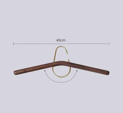 Retro Style Beech Wood Brass Clothes Hanger │ Design Seamless Clothes Coat Trousers Wardrobe Organizer - Besontique Home