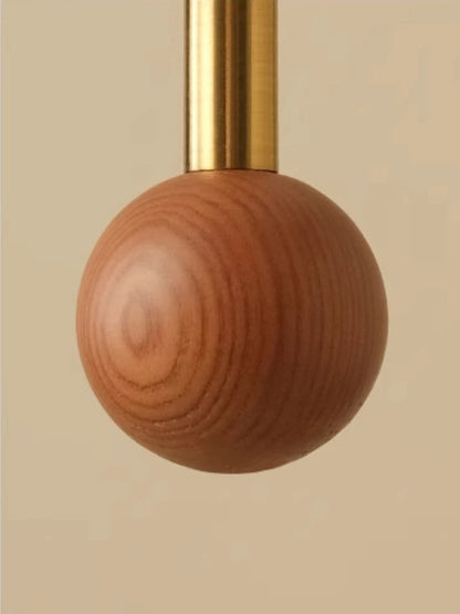 Retro Style Pendant Wooden Ball Ceiling Light │ Japandi Dining Room Hanging Lamp - Besontique Home
