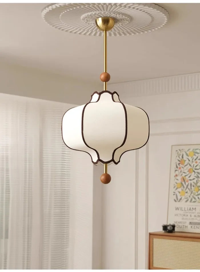 Retro Style Pendant Wooden Ball Ceiling Light │ Japandi Dining Room Hanging Lamp - Besontique Home