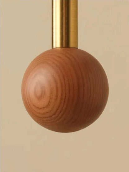 Retro Style Pendant Wooden Ball Ceiling Light │ Japandi Dining Room Hanging Lamp - Besontique Home