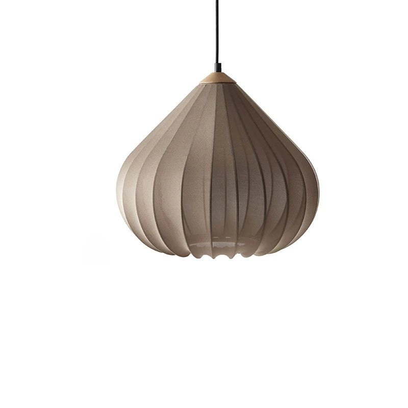 Retro Vintage Fabric Pendant Light – Japandi Art Deco Ceiling Chandelier - Besontique Home