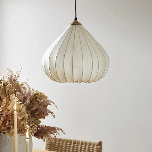 Retro Vintage Fabric Pendant Light – Japandi Art Deco Ceiling Chandelier - Besontique Home