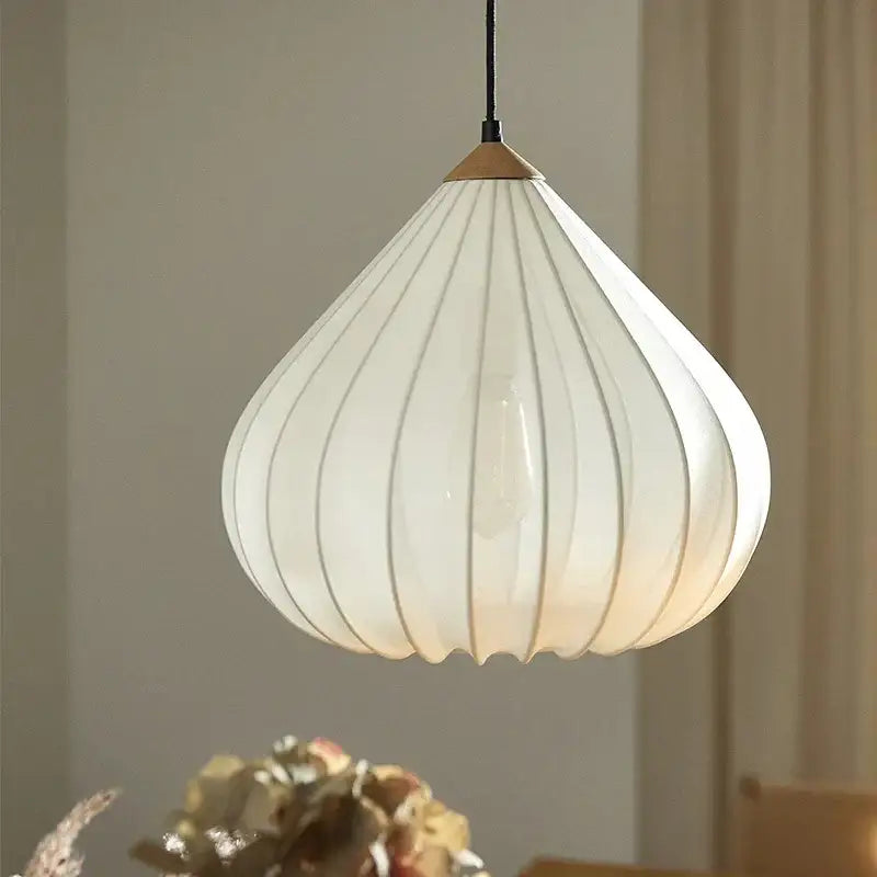 Retro Vintage Fabric Pendant Light – Japandi Art Deco Ceiling Chandelier - Besontique Home