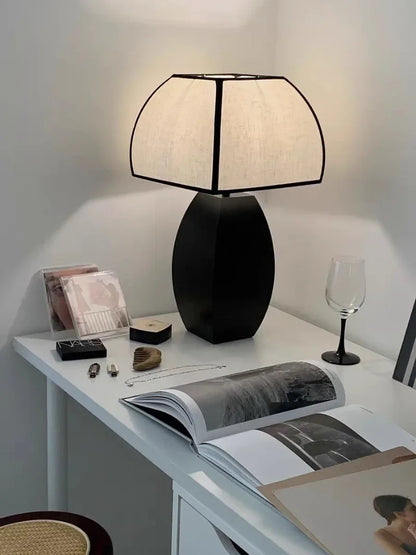 Modern Simple Black White Table Lamp │ Minimalist Living room Bedroom Decor Lighting
