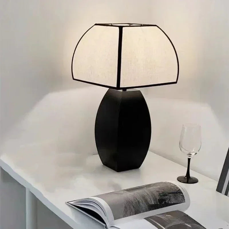 Modern Simple Black White Table Lamp │ Minimalist Living room Bedroom Decor Lighting