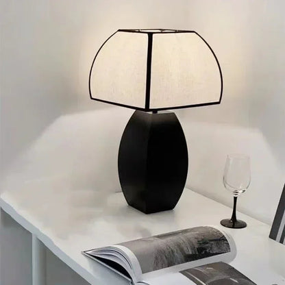 Modern Simple Black White Table Lamp │ Minimalist Living room Bedroom Decor Lighting